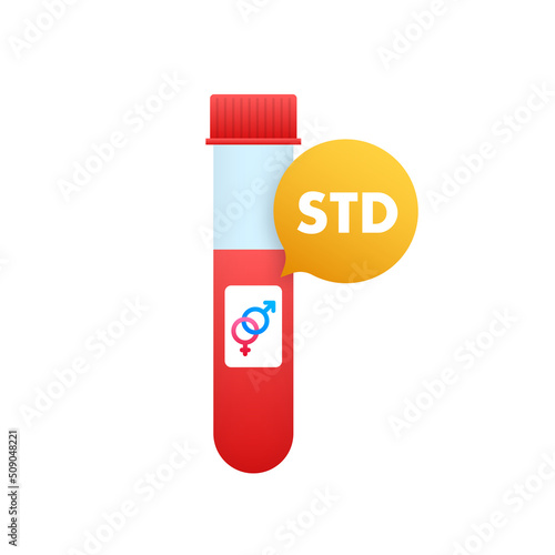 Std for banner design.STD, Sexual transmitted disease vector icon.