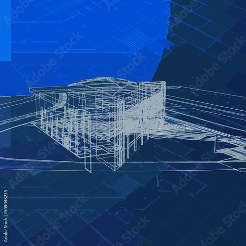 abstract architectural 3d drawing