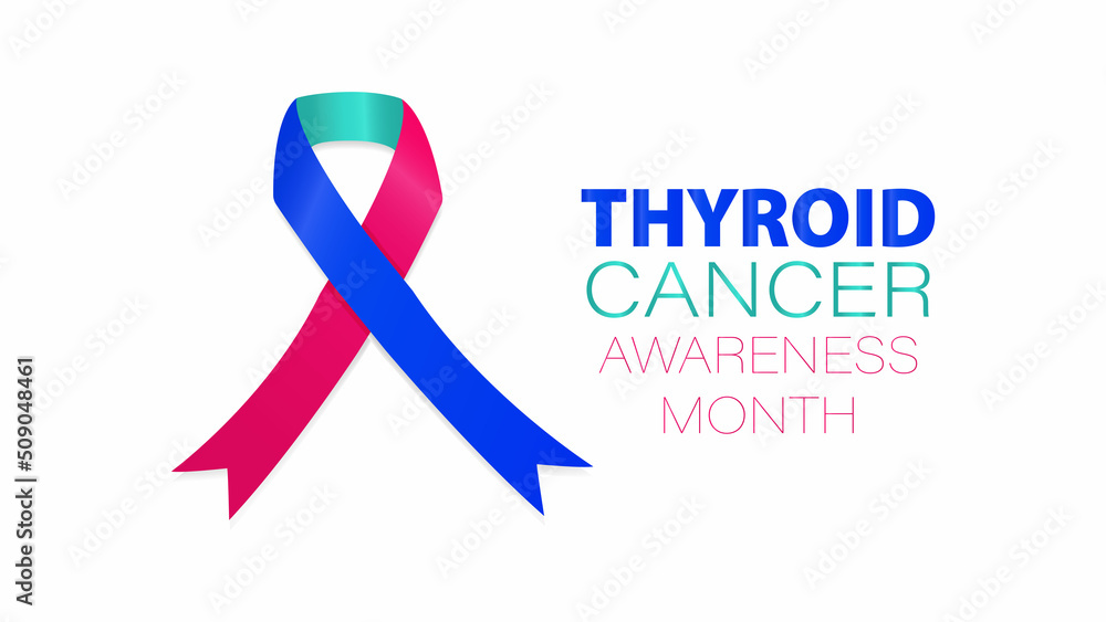 Awareness month Thyroid Cancer Poster Design Realistic ribbon Vector illustration Awareness month Thyroid Cancer Poster Design Realistic ribbon Vector illustration