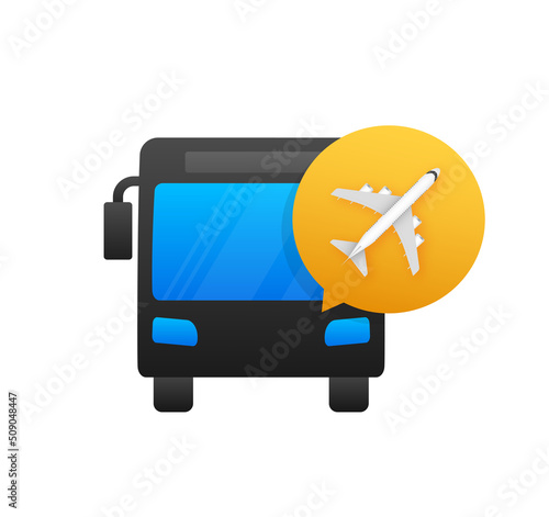Transport from and to airport vector. Isolated vector illustration
