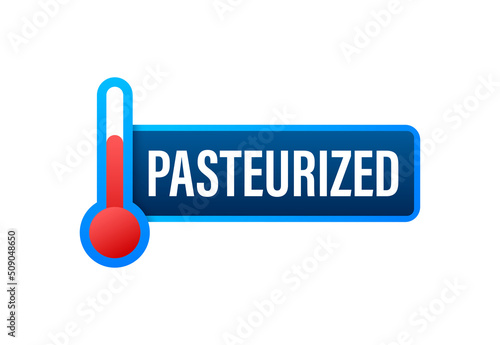 Pasteurized vector icon set isolated on white background. Pasteurized for packaging design