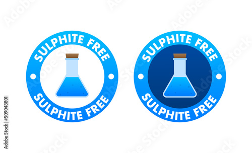 Flat icon with sulphite free. Vector design.