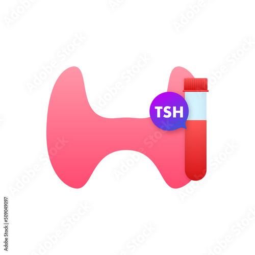 Anatomy of the thyroid gland, Thyroid of a human. Infographic for medical design. Vector illustration