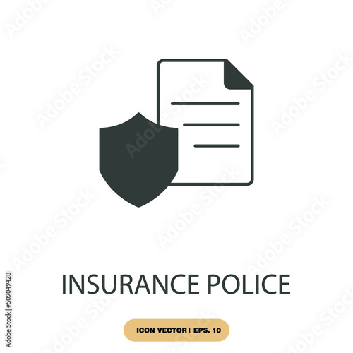 insurance police icons  symbol vector elements for infographic web