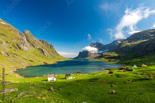 View of Moskenesoya Island in north Norway  photo