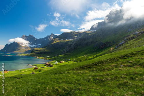 View of Moskenesoya Island in north Norway 