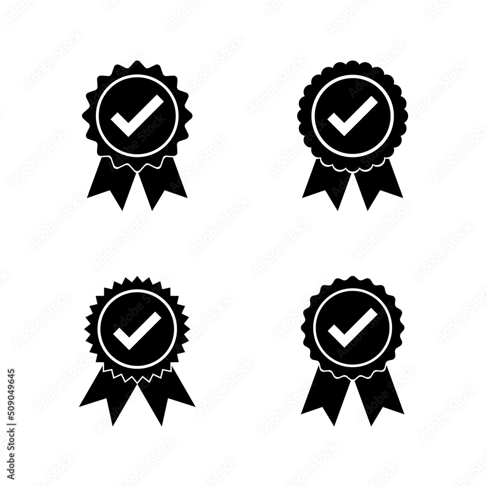 Approved icon vector. Certified Medal Icon Approved icon vector. Certified Medal Icon