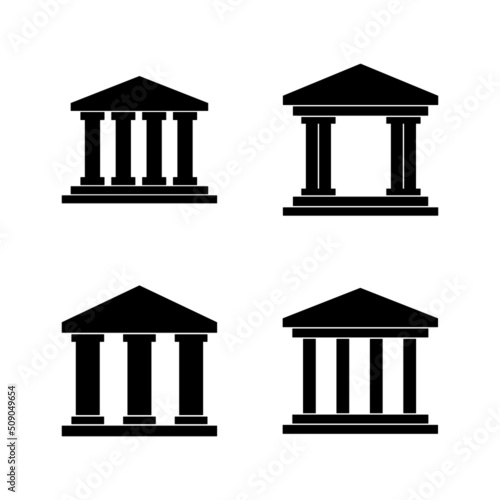 Bank icon vector. Bank sign and symbol, museum, university