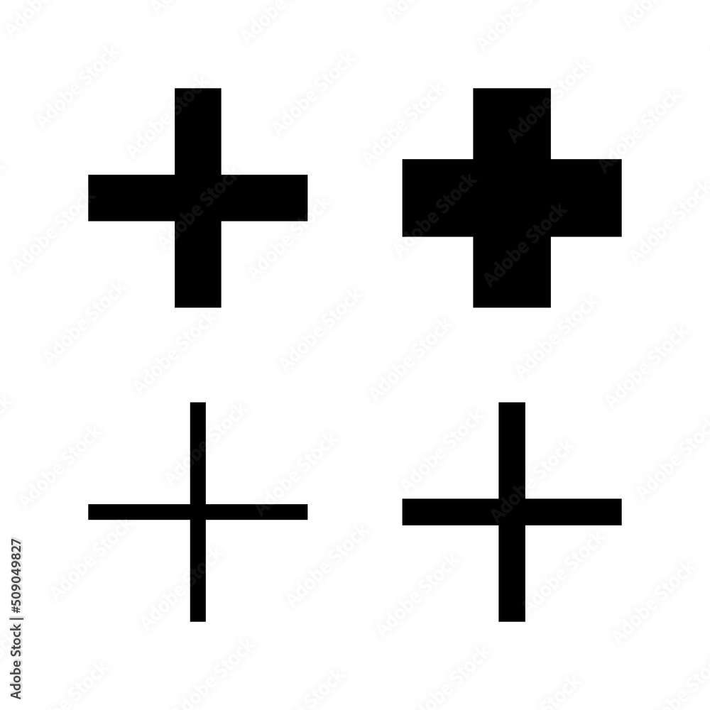 Fototapeta premium Plus icon vector. Add plus sign and symbol