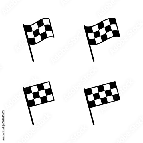 Racing flag icon vector. race flag sign and symbol.Checkered racing flag icon