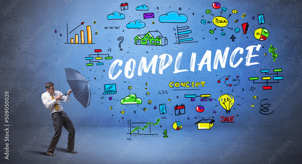 businessman hiding behind umbrella concept businessman hiding behind umbrella concept