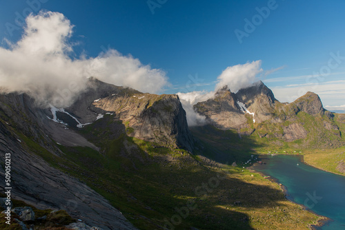 View of Moskenesoya Island in north Norway 