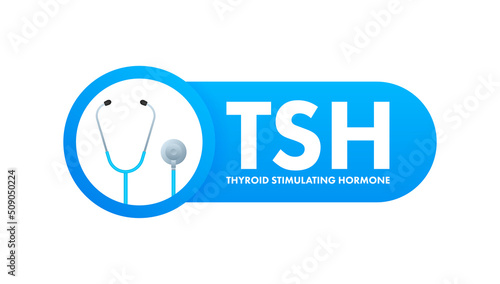 Infographic with thyroid stimulating hormone. Thyroid stimulating hormone. Vector illustration.