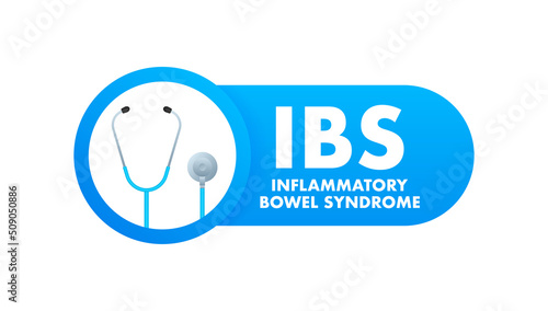 INFLAMMATORY BOWEL SYNDROME. Infographic with inflammatory bowel syndrome