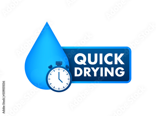 Flat icon with quick drying. Logo symbol. Vector illustration