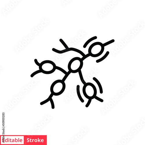 Monkeypox virus symptoms icon. Swollen lymph nodes. Simple outline style symbol. Thin line vector illustration isolated on white background. Editable stroke EPS 10. photo