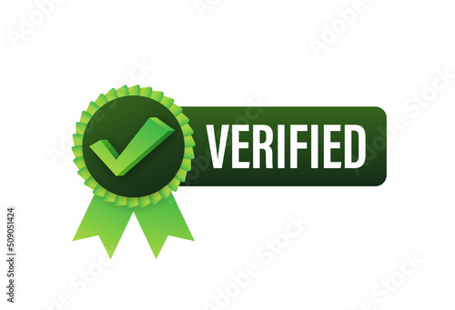 Verified square grunge. Checkmark icon. Vector stock illustration