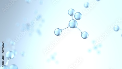 Molecular structure of crystal atom under blue-black lighting background. Concept image of vaccine development, regenerative and advanced medicine. 3D illustration. 