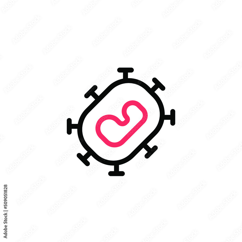 Monkeypox virus symptoms icon. Pox virus. Simple outline style symbol. Thin line vector illustration isolated on white background. EPS 10. Monkeypox virus symptoms icon. Pox virus. Simple outline style symbol. Thin line vector illustration isolated on white background. EPS 10.