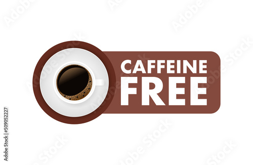 Caffeine free icon. Coffee beans. Vector stock illustration.