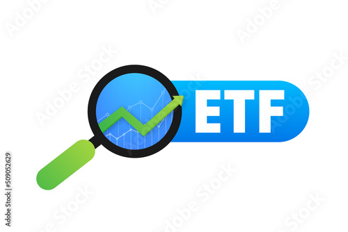 Gold template. ETF trading, exchange traded funds, financial analytics. Financial investment trade