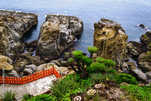 The rock clusters in front of the Udo Jingu, looks very sturdy photo