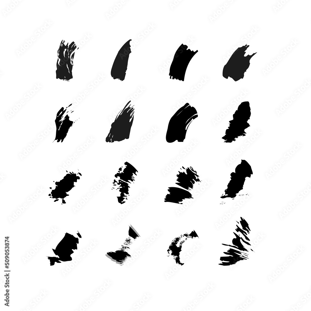 Brush smear in abstract style on black background. Ink paint brush stain. Vector illustration. Stock image Brush smear in abstract style on black background. Ink paint brush stain. Vector illustration. Stock image