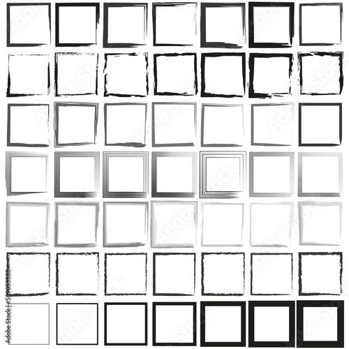 Frame brush. Black frame brush in modern style. Edge frame. Vector illustration. Stock image.