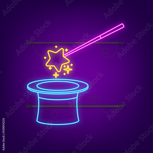 Flat golden illustration on transparent background. Realistic light effect. Stars vector Wind spell neon icon