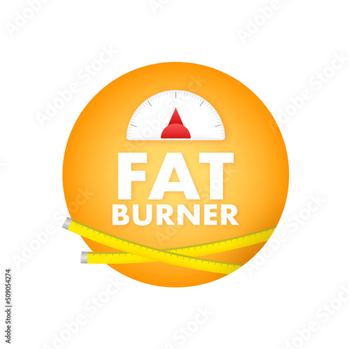 Fat burner isolated on white background. Flat vector icon