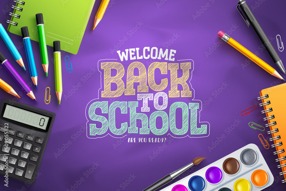 Back to school vector background design. back to school text in