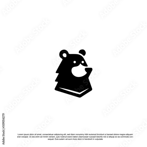 Grizzly bear head face silhouette logo