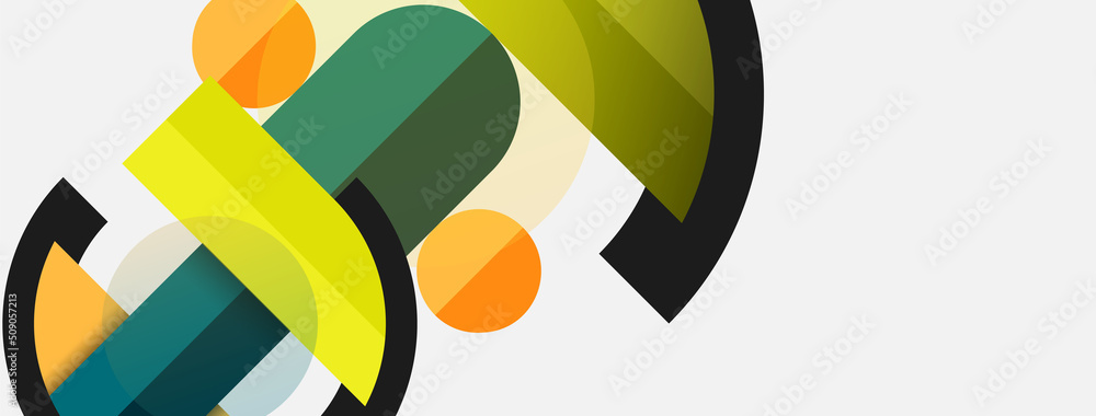 Round geometric shapes lines and circles. Vector template for wallpaper banner background or landing page Round geometric shapes lines and circles. Vector template for wallpaper banner background or landing page