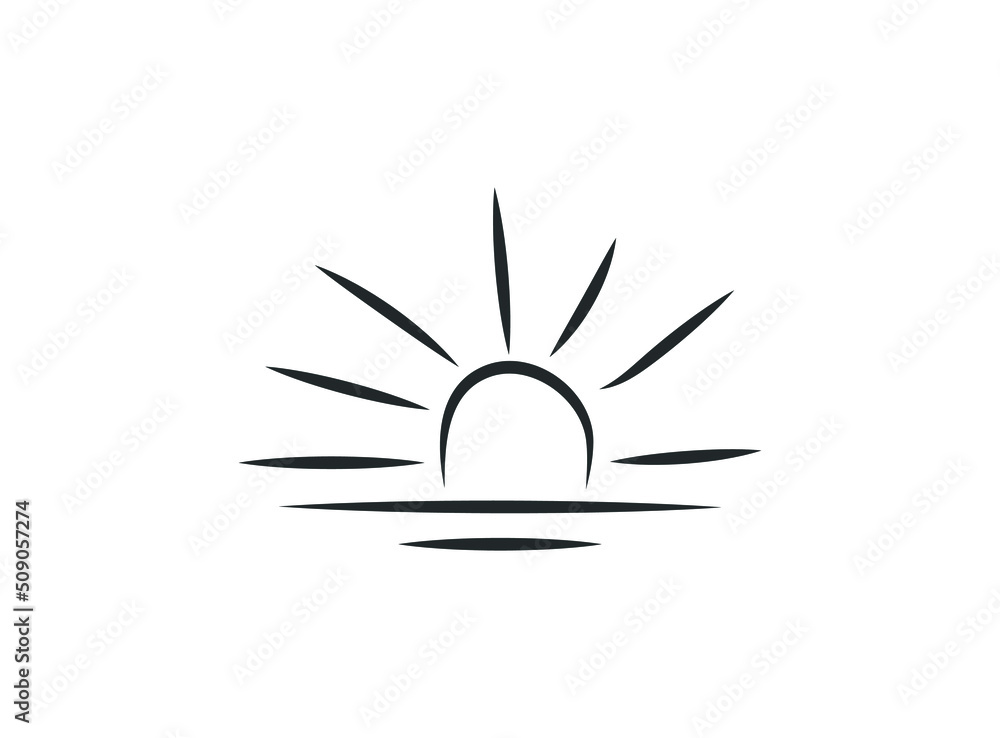Sunset Vector Icon Illustrator Isolated Background