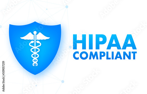 Hipaa compliant. Checkmark icon. Vector design. Logo symbol. Vector stock illustration