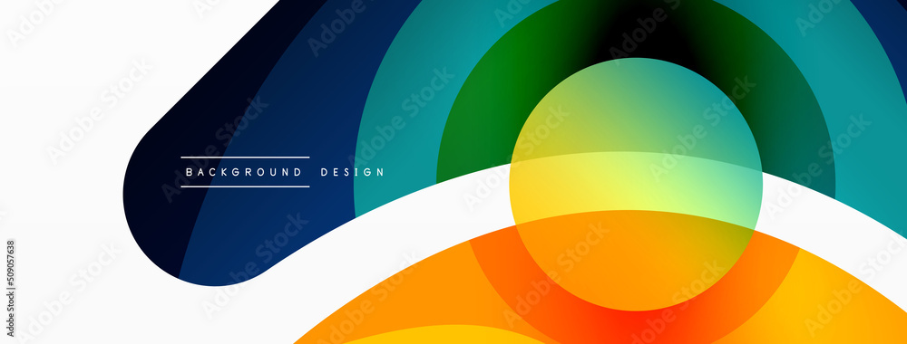 Abstract background with color geometric shapes. Beautiful minimal backdrop with round shapes circles and lines. Geometrical design. Vector illustration Abstract background with color geometric shapes. Beautiful minimal backdrop with round shapes circles and lines. Geometrical design. Vector illustration