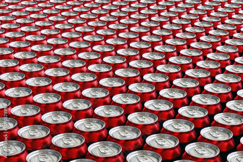 3D Aluminum Beverage Cans Filling the Frame