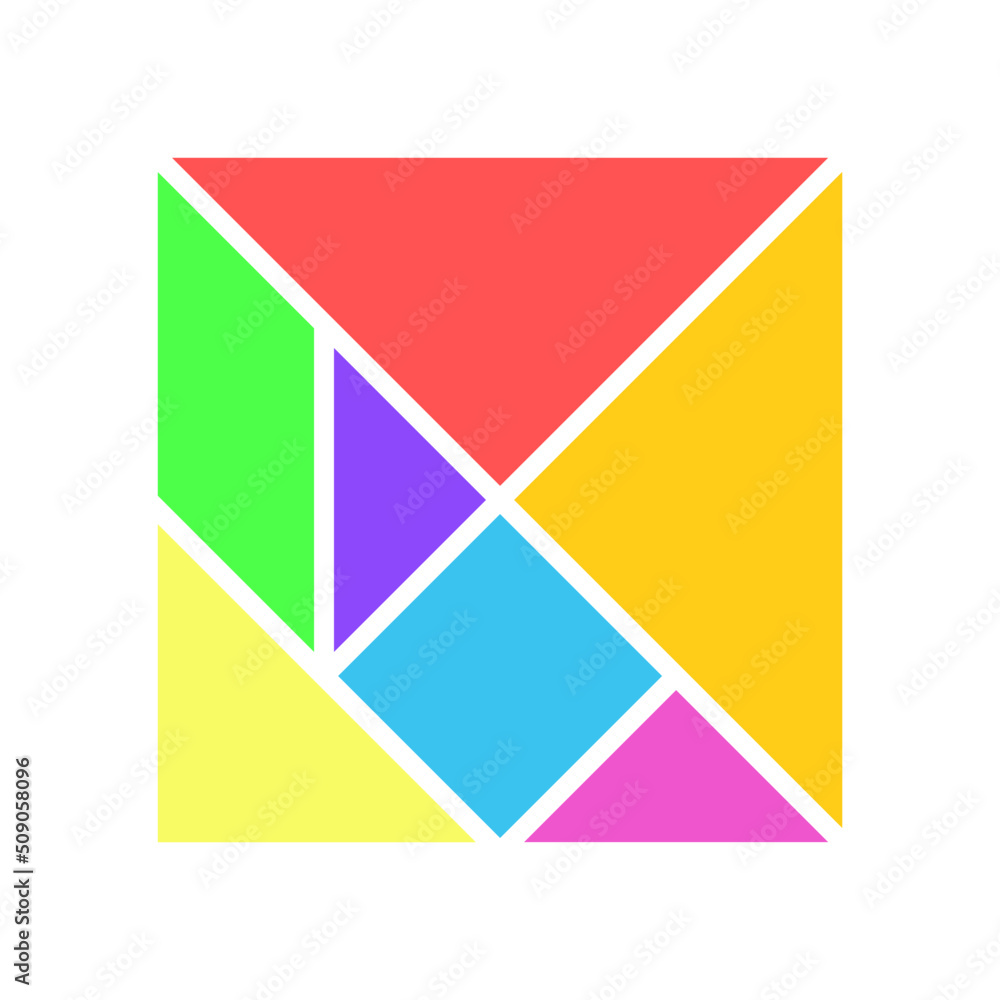 Tangram geometric brain game vector design template