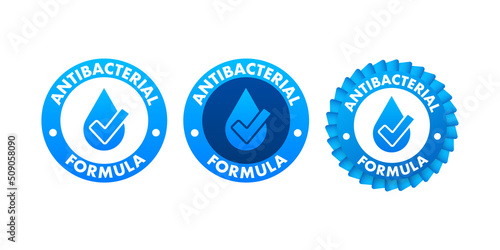 Anti bacterial and virus solution. 3d shield icon. White background