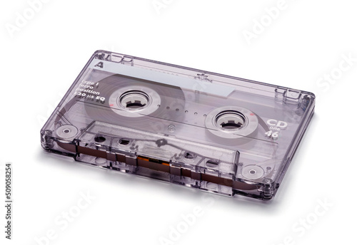 Retro Classic Cassette Tape Isolated on White Background