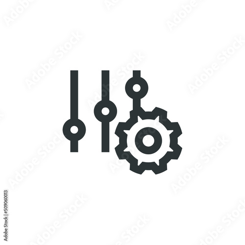 Vector sign of the Adjustment symbol is isolated on a white background. Adjustment icon color editable.