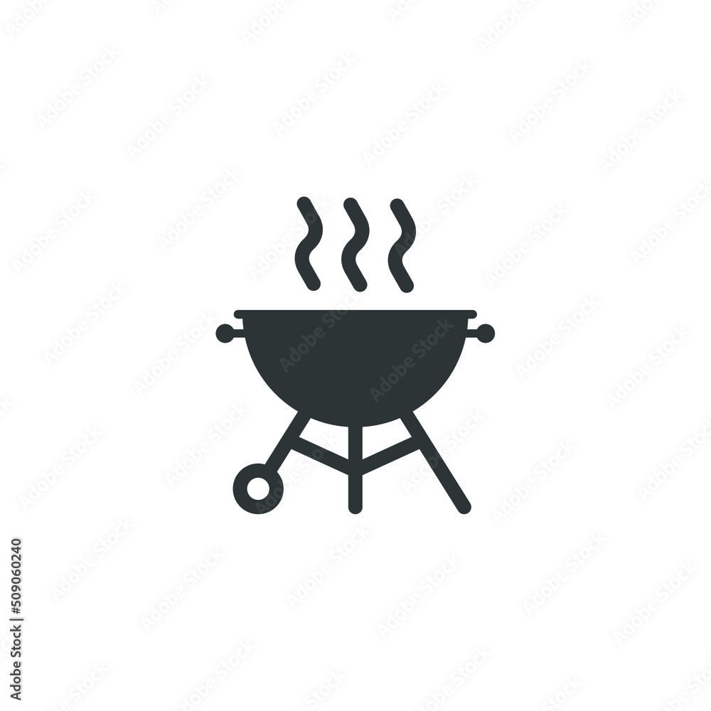 Vector sign of the barbecue Grill symbol is isolated on a white background. barbecue Grill icon color editable.
