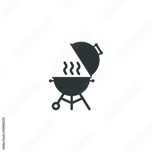 Vector sign of the barbecue Grill symbol is isolated on a white background. barbecue Grill icon color editable.