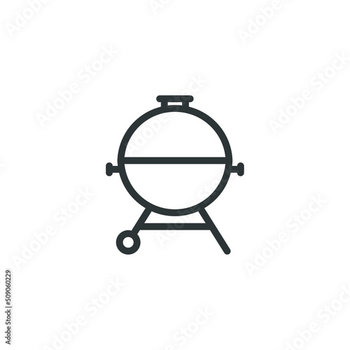 Vector sign of the barbecue Grill symbol is isolated on a white background. barbecue Grill icon color editable.