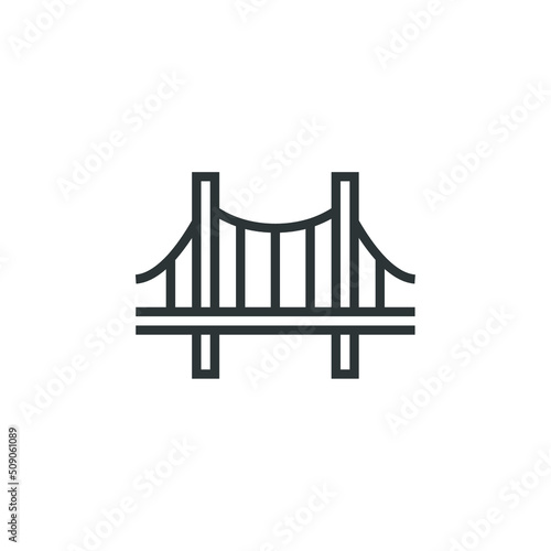 Vector sign of the bridge symbol is isolated on a white background. bridge icon color editable.
