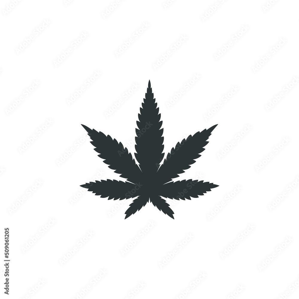 Vector sign of the Cannabis Marijuana Leaf symbol is isolated on a white background. Cannabis Marijuana Leaf icon color editable. Vector sign of the Cannabis Marijuana Leaf symbol is isolated on a white background. Cannabis Marijuana Leaf icon color editable.