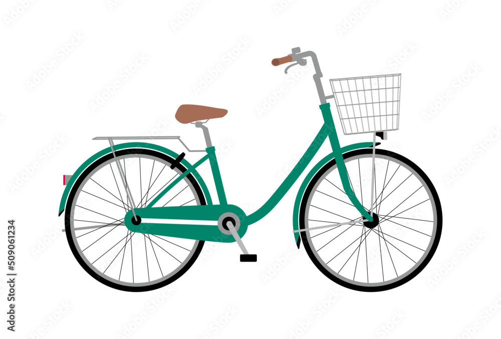 シンプルな自転車（シティサイクル）のイラスト