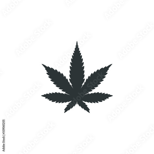 Vector sign of the Cannabis Marijuana Leaf symbol is isolated on a white background. Cannabis Marijuana Leaf icon color editable.