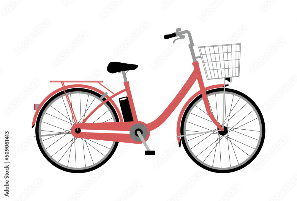 シンプルな自転車（電動自転車）のイラスト