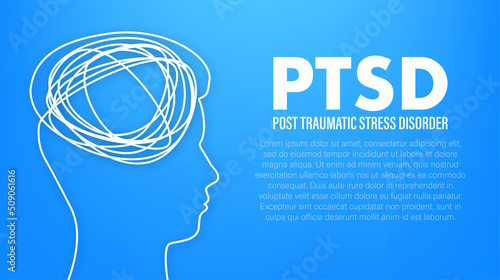 Wireframe with ptsd for banner design. Mental health awareness month banner.